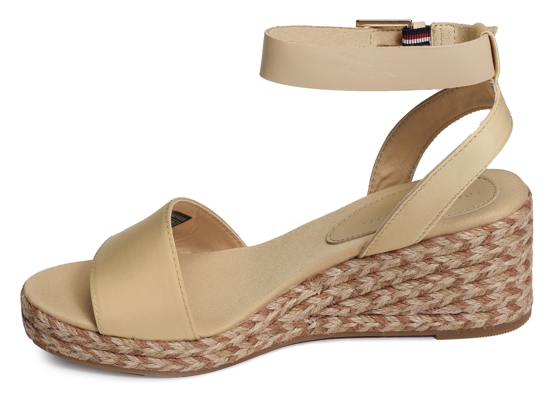 Colorful wedge satin sandal 7913 beige