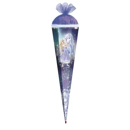 Roth Schultüte Königin im Eis mit Glitter & Glitzerborte, 85 cm, eckig
