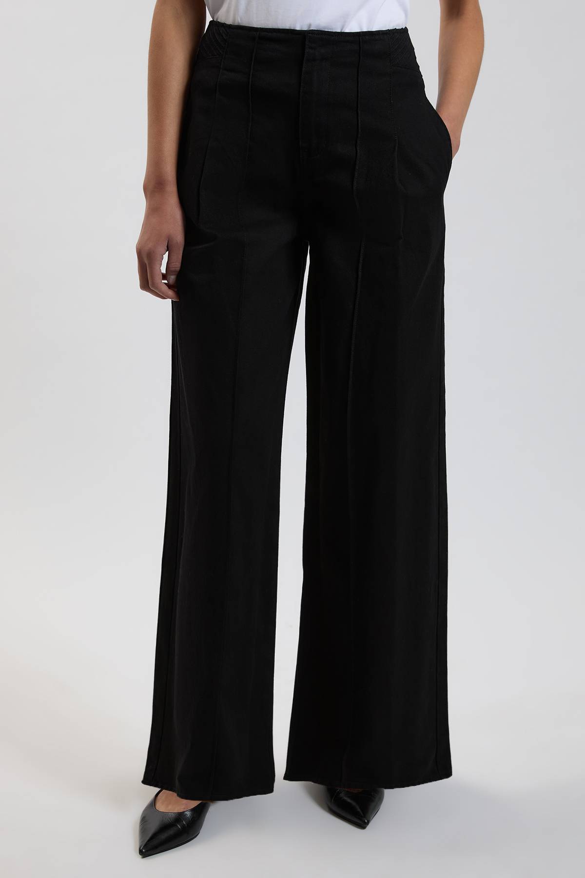 KarenMillen Jean Large En Denim Avec Détails De Coutures