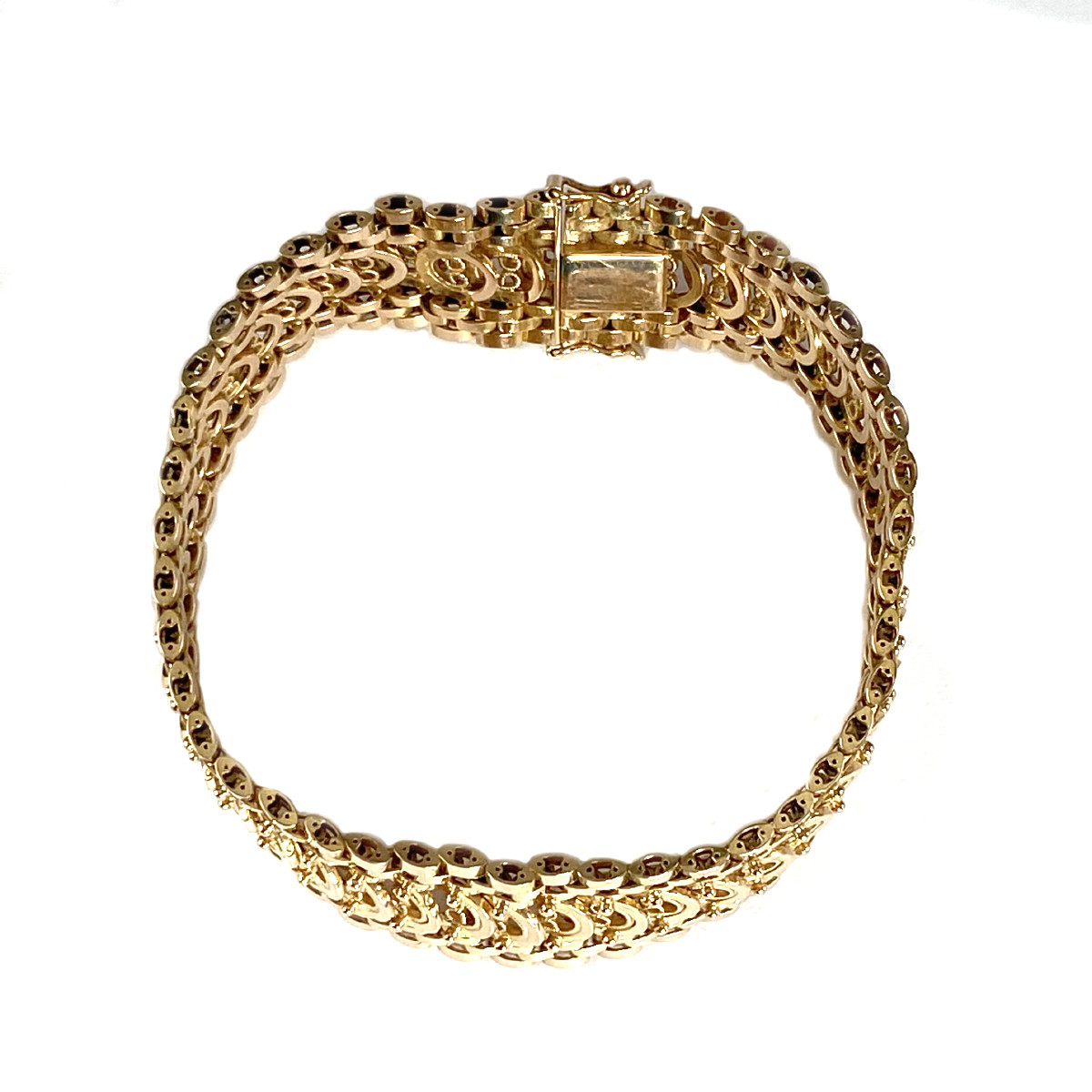 Bracelet d'occasion or 750 jaune maille fantaisie filigranée 19 cm