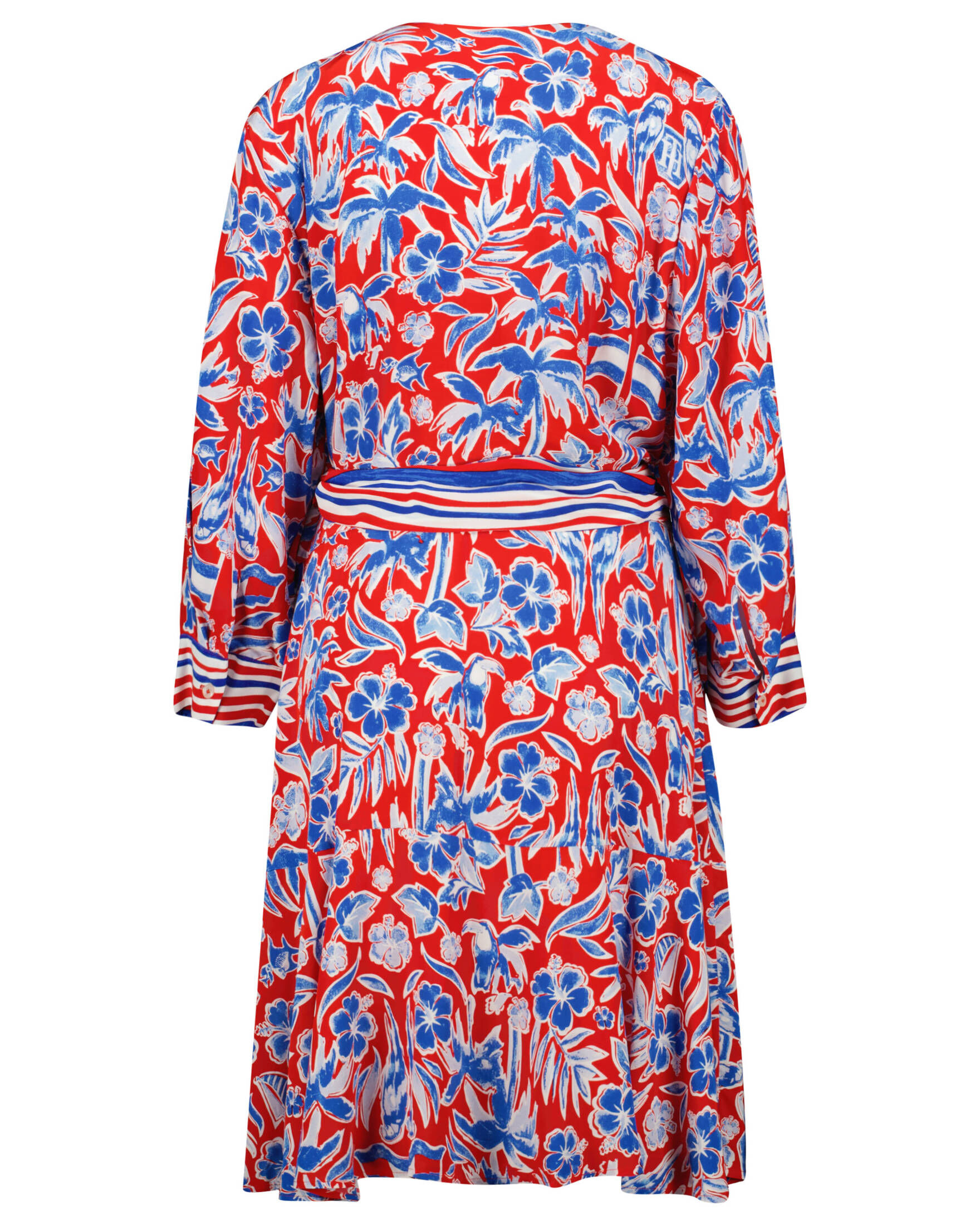 Tommy Hilfiger| Damen Wickelkleid CRV SCARF WRAP KNEE DRESS 3/4- Plus Size