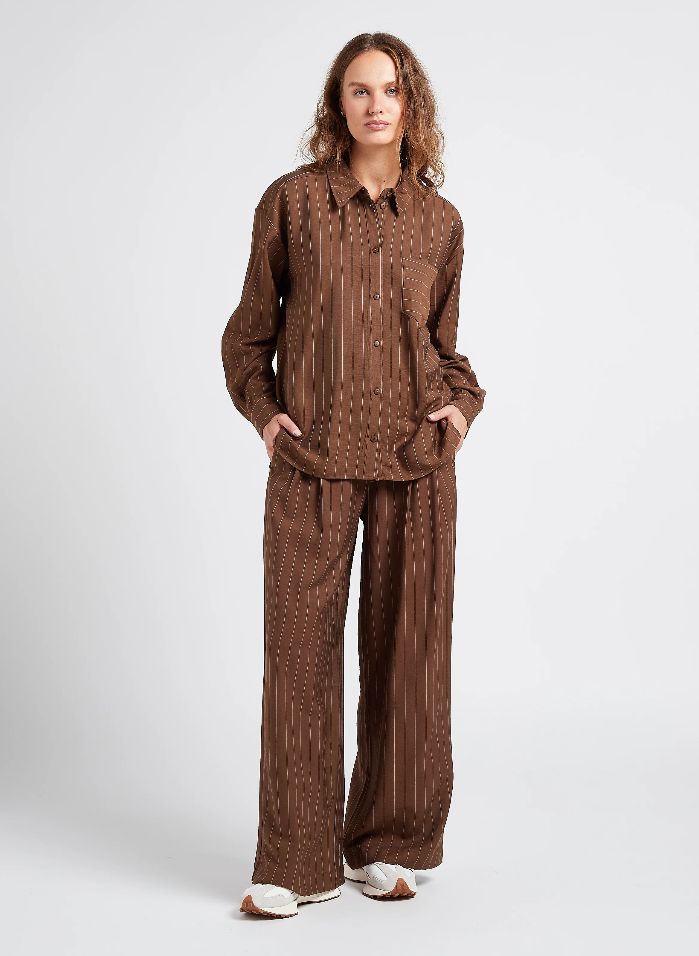 JOANITA - Chemise ample col classique imprimé rayé | Multicolore