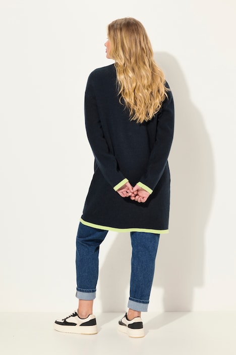 Strickjacke, Langarm, offene Form