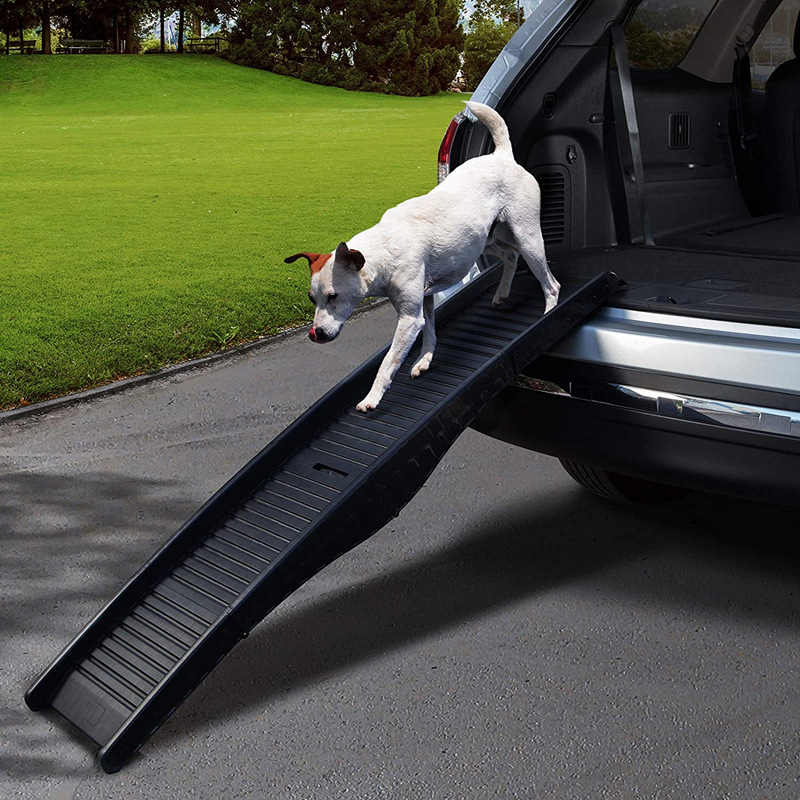 (152x40.5cm) Klappbare Hunde Auto Einstieghilfe Tragbare Hunde Rampe - Schwarz