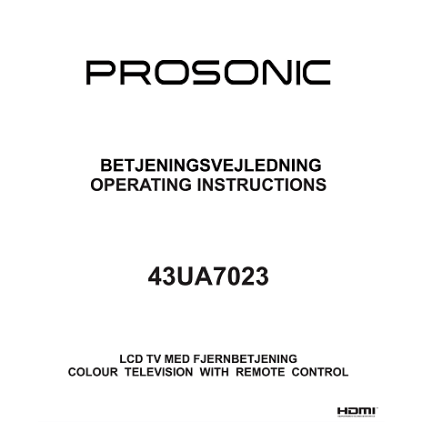 Prosonic 43UA7023 + PS30w23 Soundbar