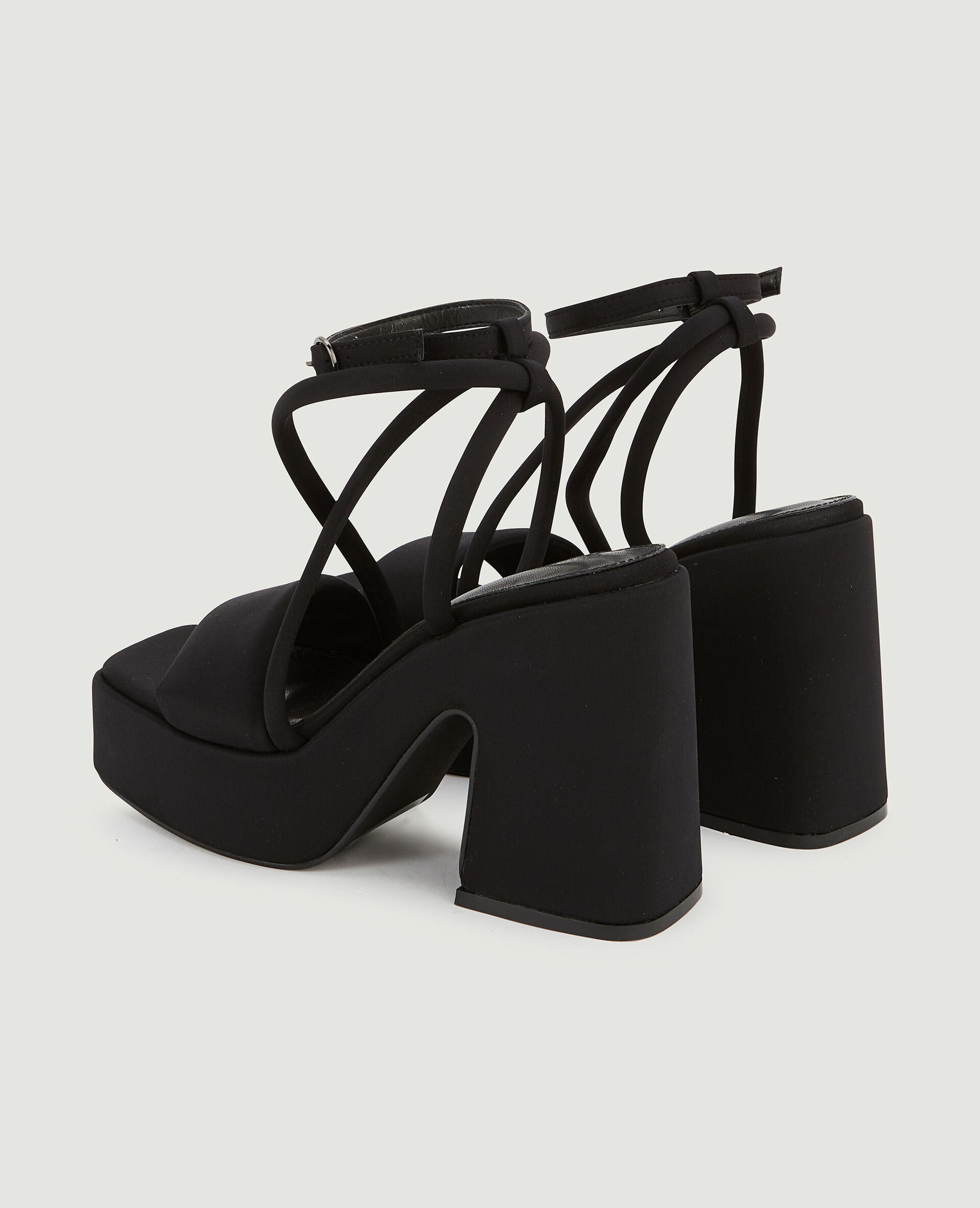 Sandales plateformes avec bride cheville - Noir