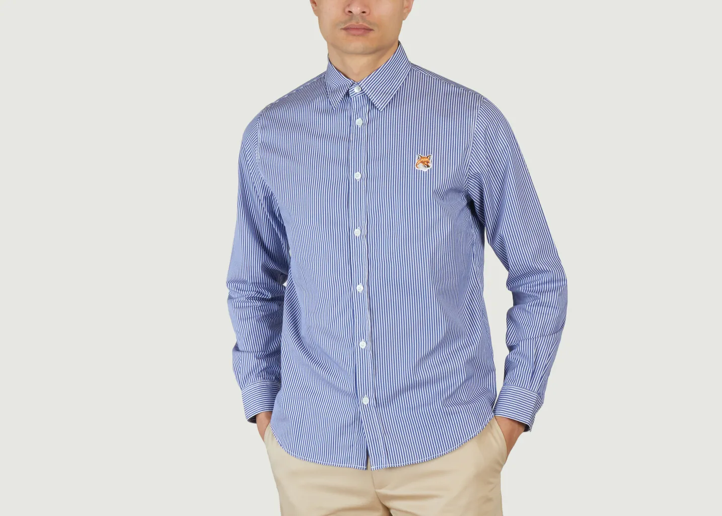 Chemise Fox Head Classic Striped Shirt Maison Kitsuné