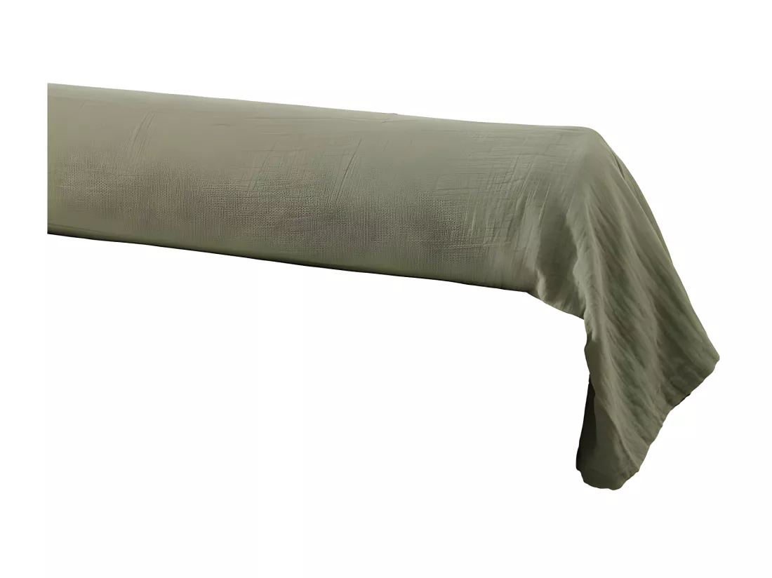 Housse de traversin L. 185 cm double gaze de coton vert - PEPA 3
