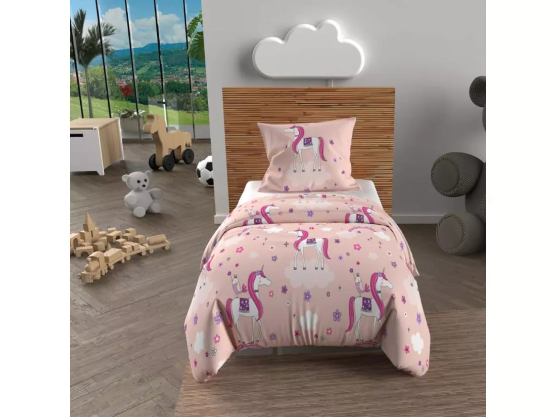 Parure de lit enfant Licornes 120x150