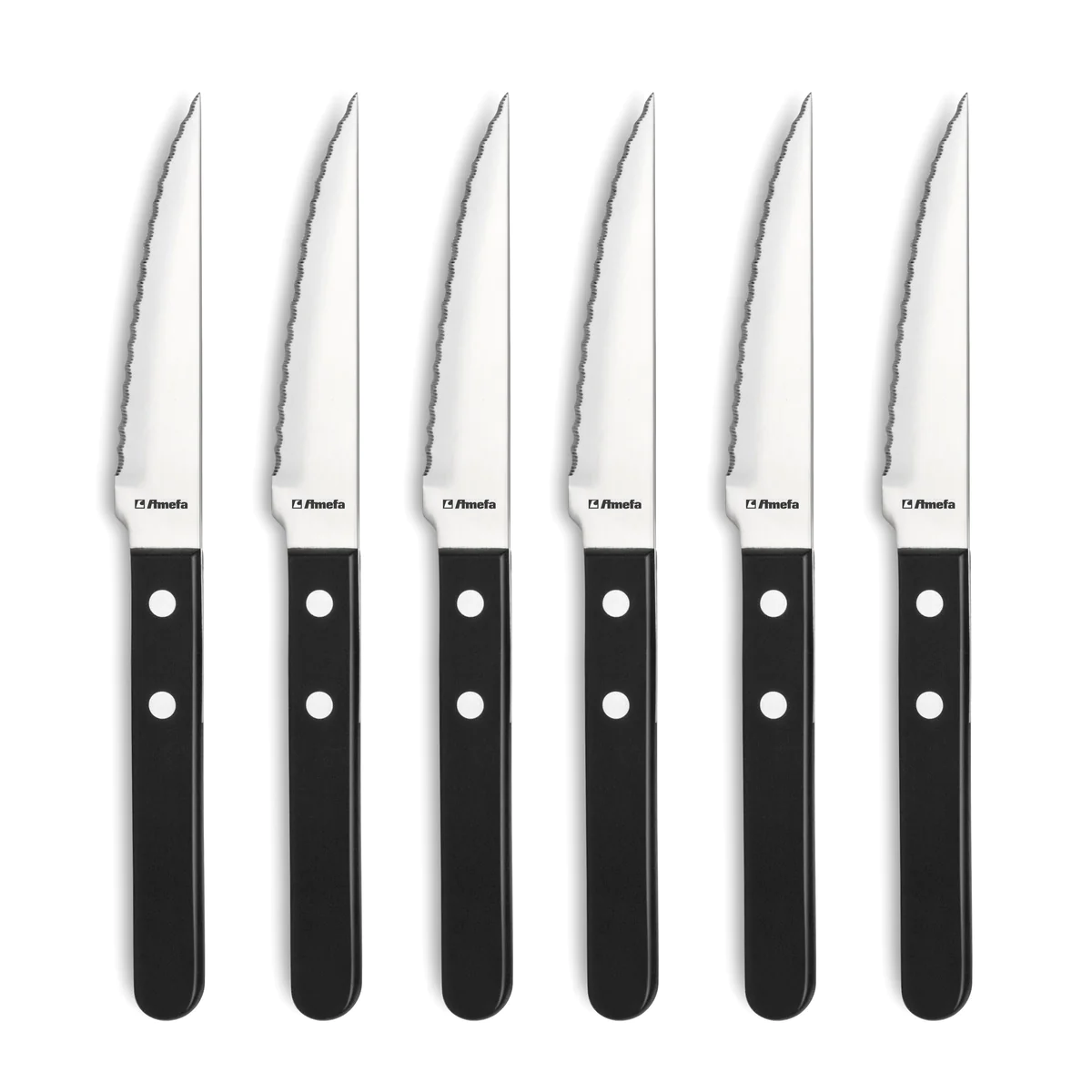 Steak Pizza Noir - Coffret de 6 couteaux steak Amefa