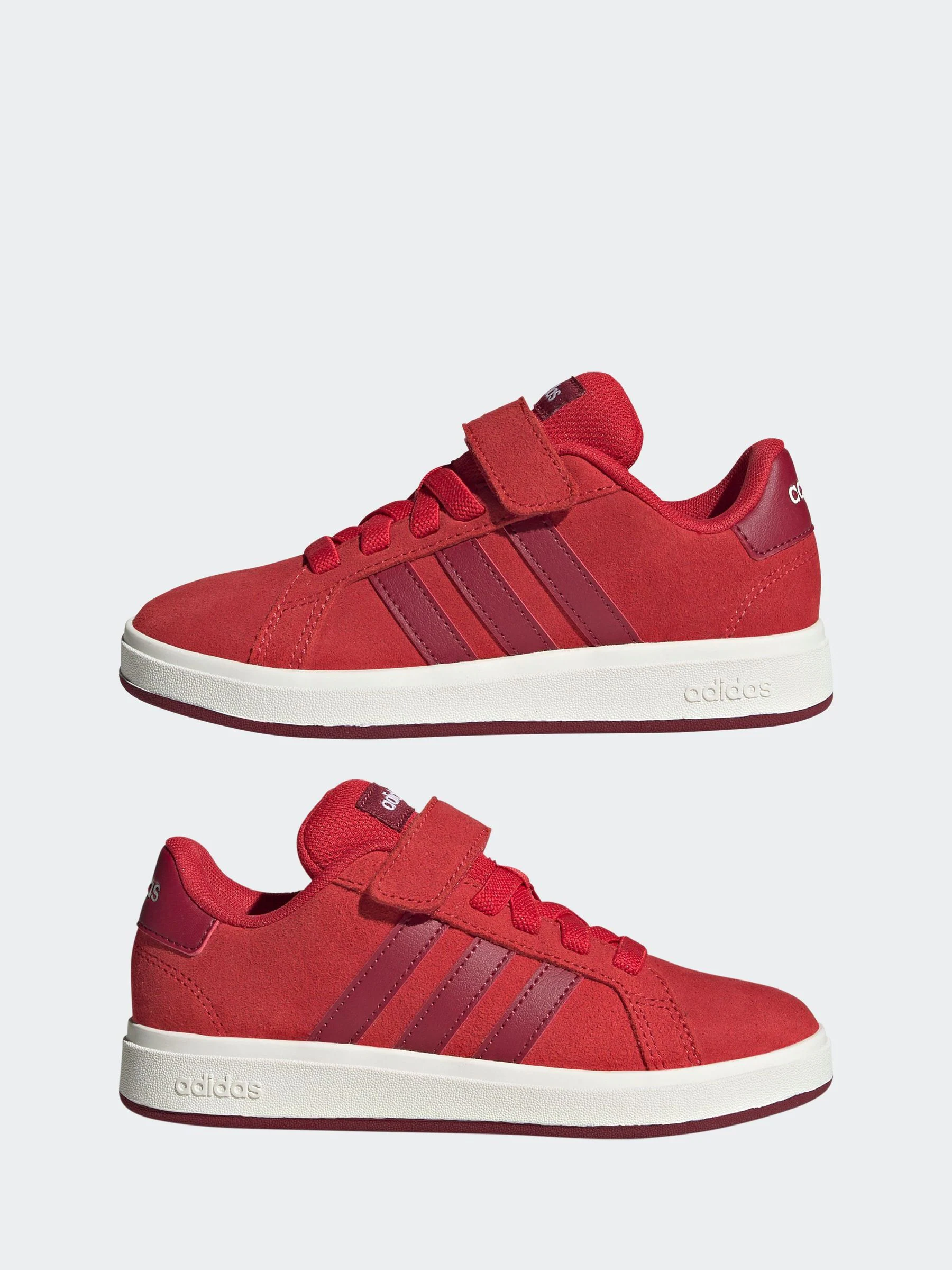 Rood - adidas Grand Court 00suède kindersneakers met elastische veters