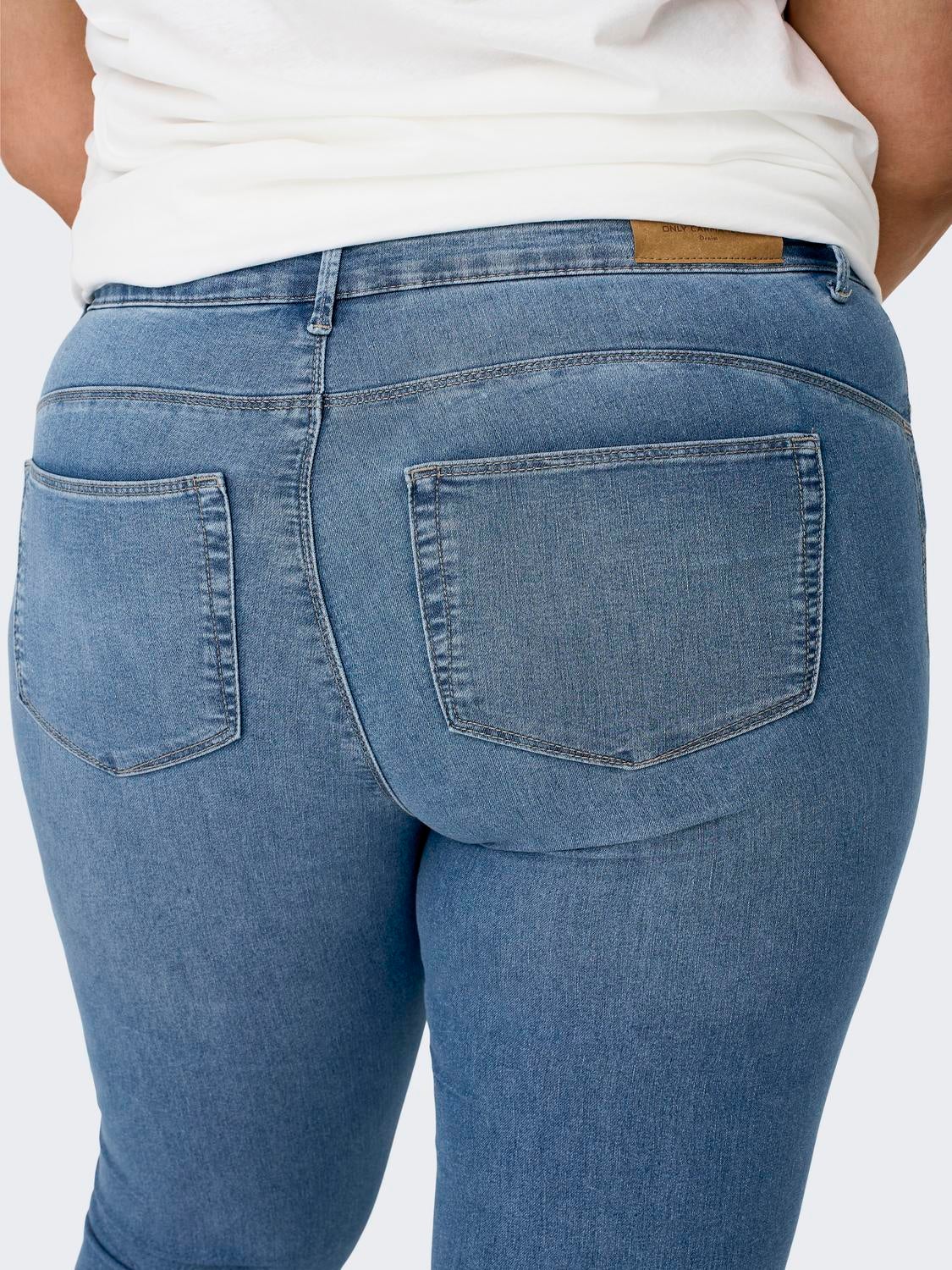 CARHIRIS Mittlere Taille Gerade geschnitten Jeans Light Blue Denim