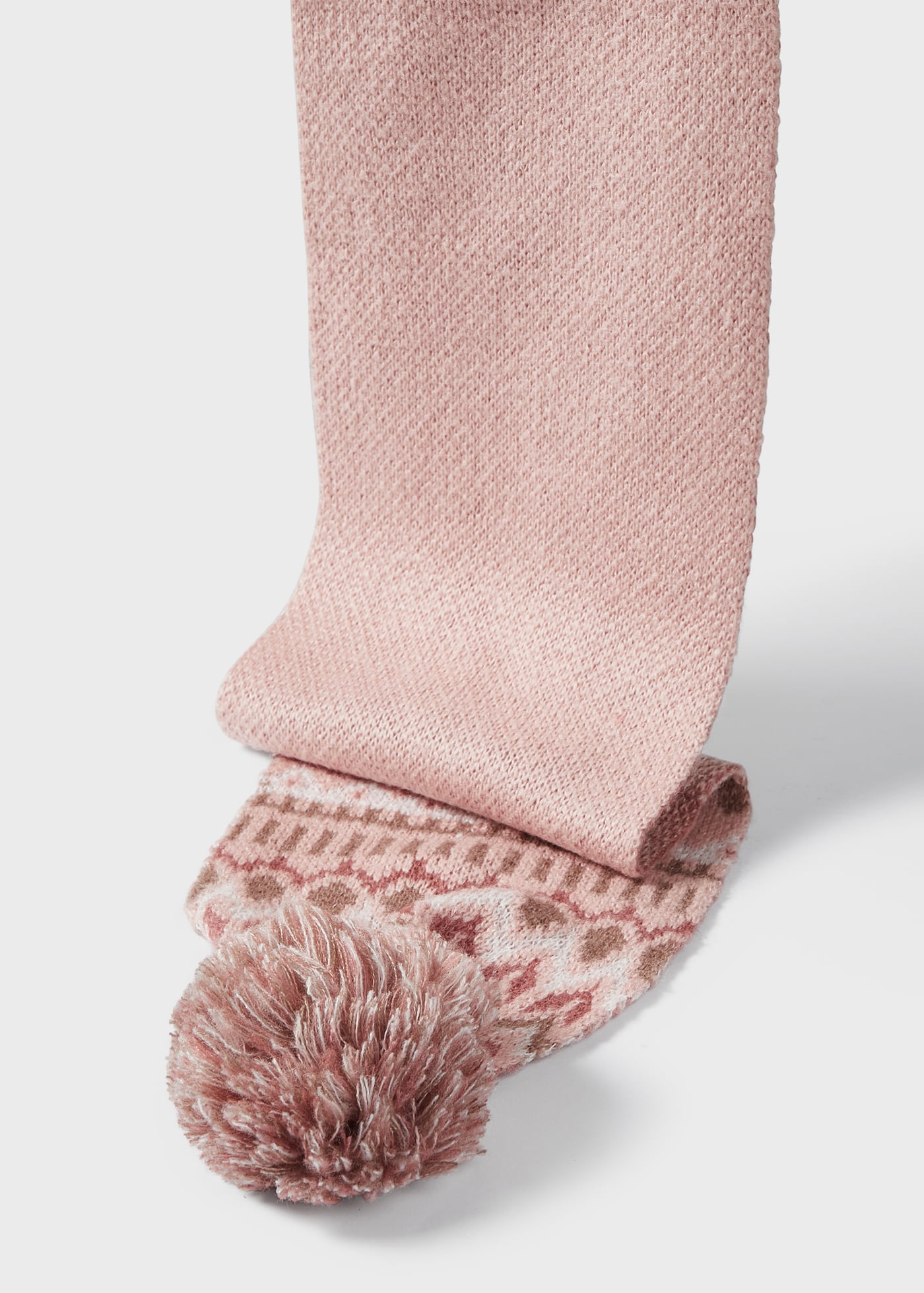 Conjunto de cachecol e gorro jacquard para menina