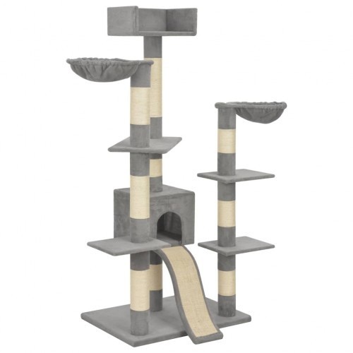 Arranhador para gatos com hastes de sisal, cinza