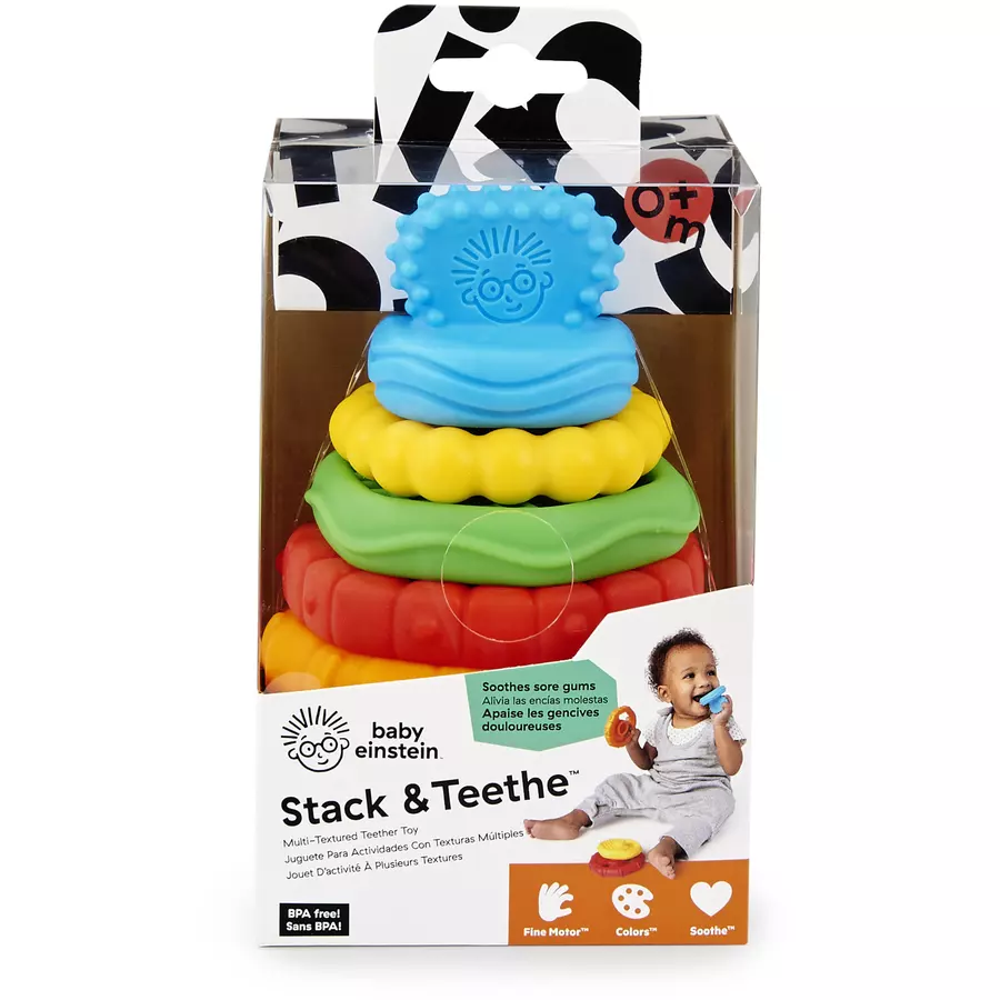 Baby Einstein Stack & Teethe™ Multi-Textur Beißring-Spielzeugset