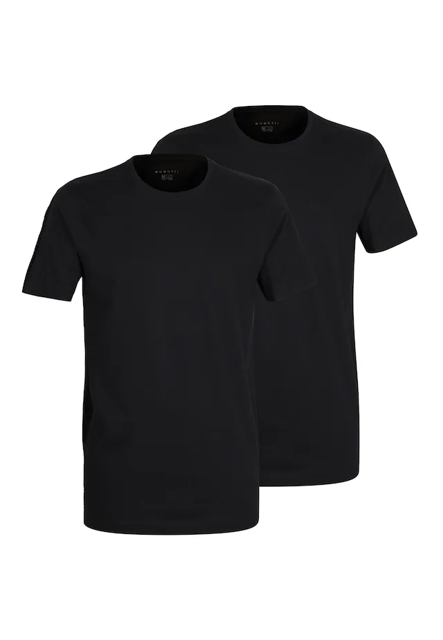 bugatti T-Shirt »Bari«, Rundhalsausschnitt, Kurzarm, basic, Baumwolle, weich, bequem