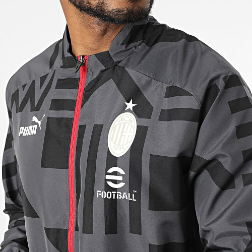 Veste Zippée AC Milan Prematch 767551 Gris Anthracite