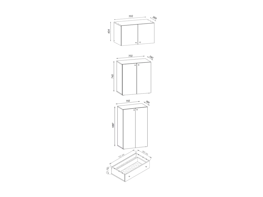 Armoire de bureau Armoire à dossiers Lona 5x AS