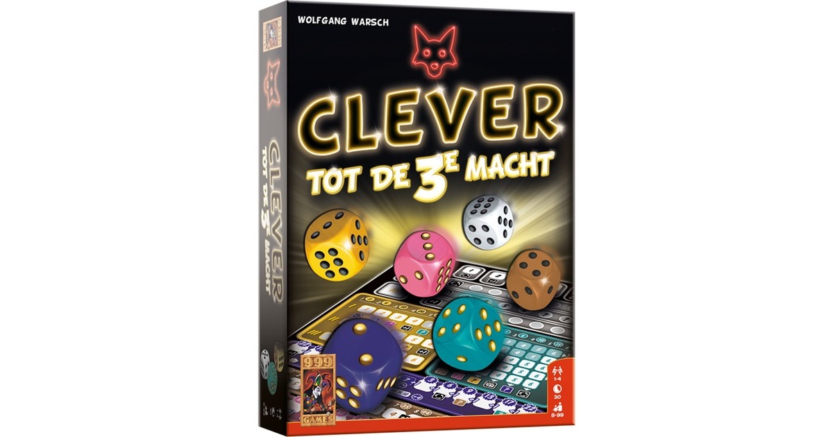 999 GamesClever tot de 3e macht Dobbelspel  (Nederlands, 1 - 4 spelers, 30 minuten, Vanaf 8 jaar )