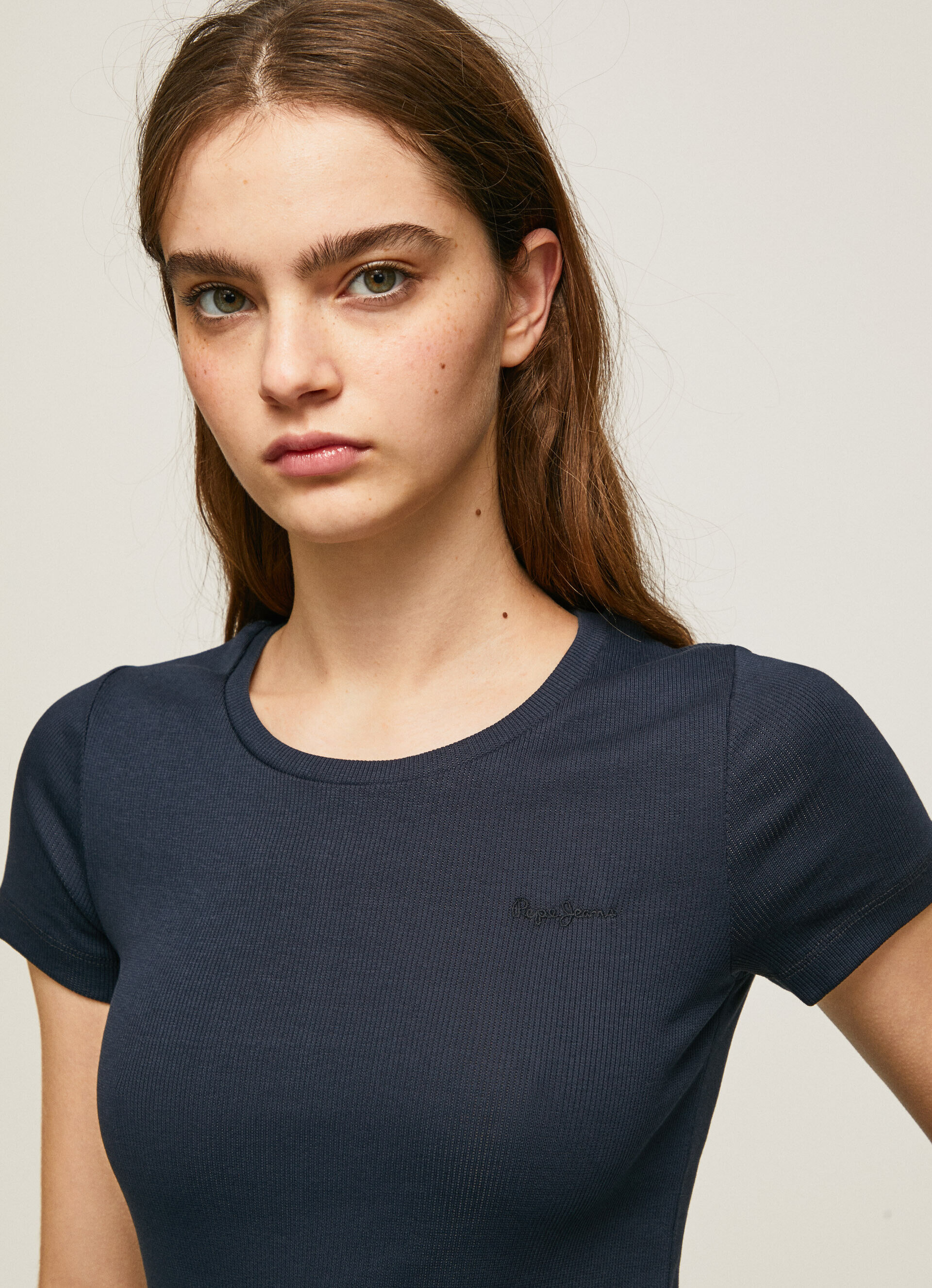Camiseta de algodão com logotipo - azul dulwich