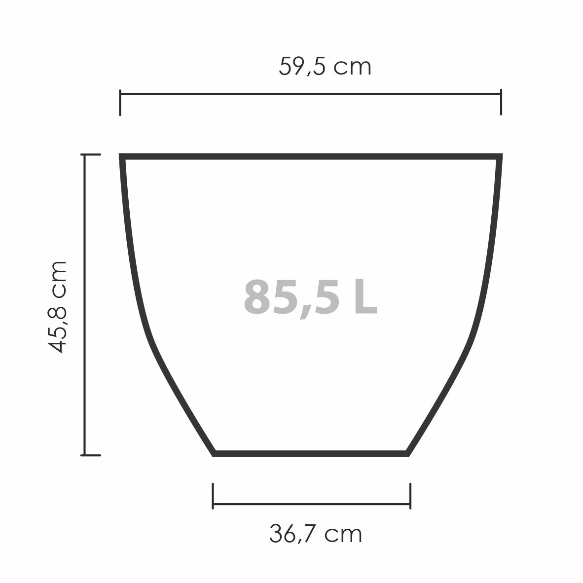 Scheurich Firenze 60, plantenbak/bloempot, rond, van kunststof, kleur: terracotta, diameter 59,5 cm, hoogte 45,8 cm, inhoud 85,5 l.