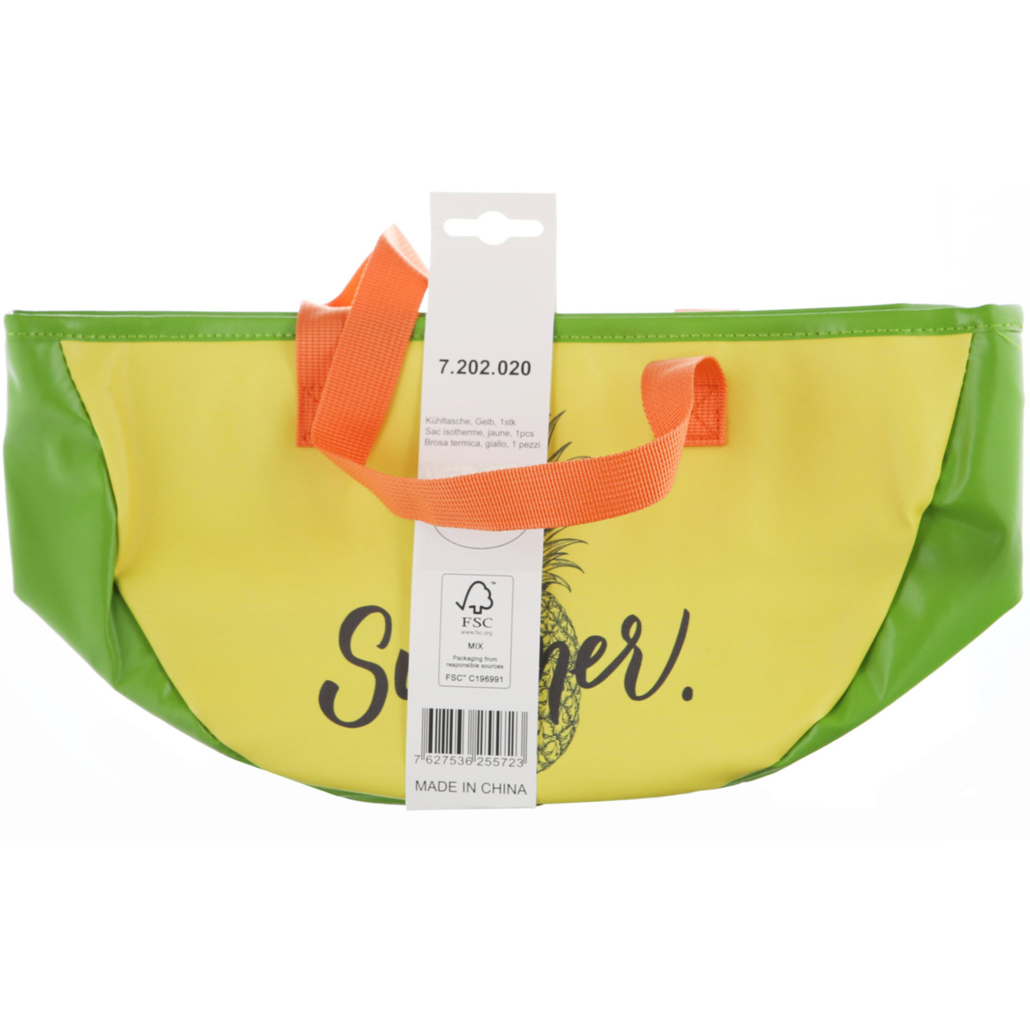 Kühltasche mit Summer und Ananas Gelb & Grün