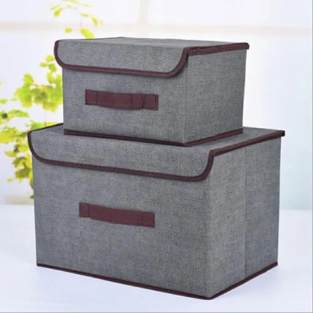 Wewoo 2 en 1 coton Cube boîte de rangement - Gris