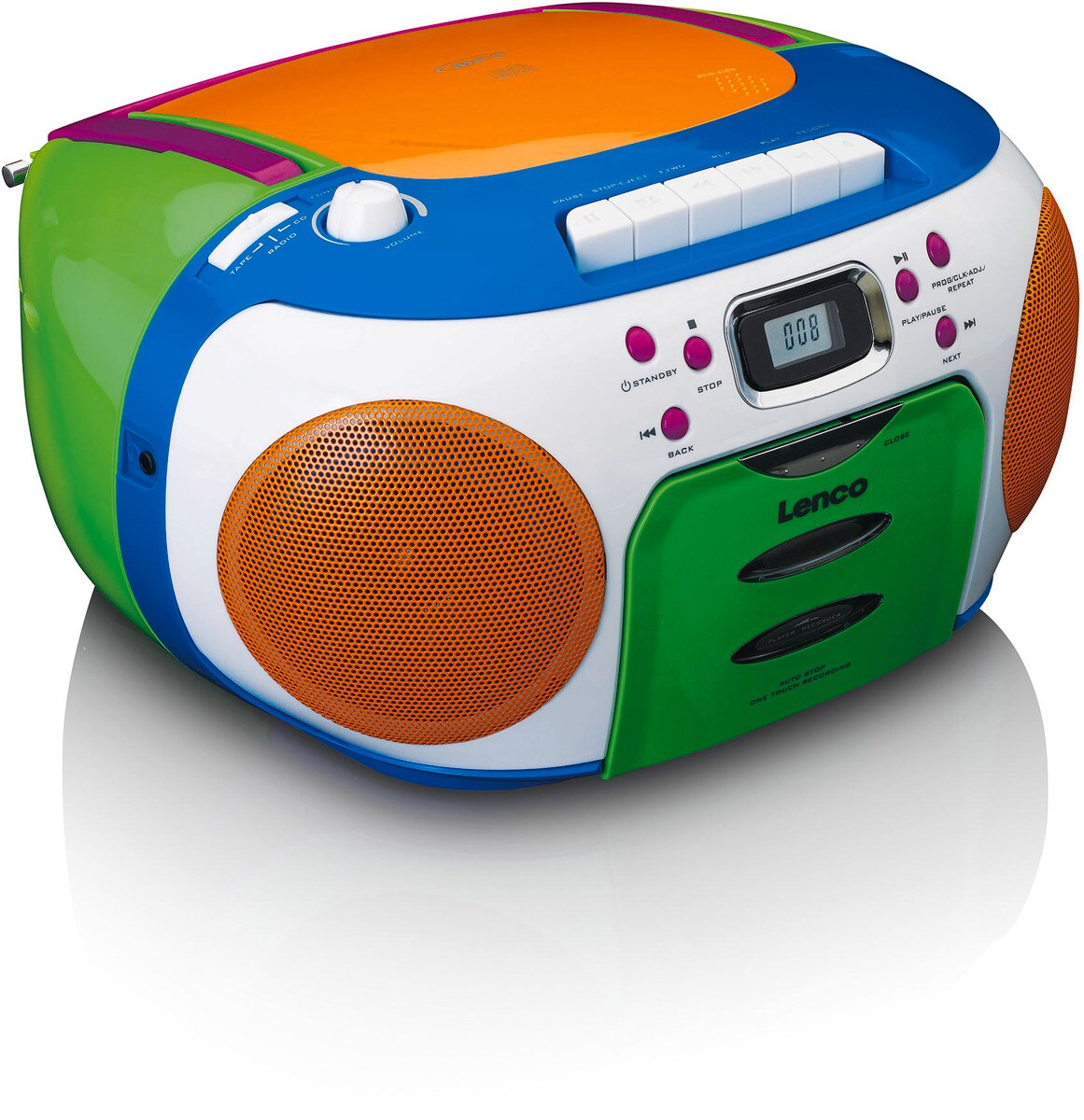 LENCO SCD-971 CD/Kassetten-Player für Kinder, bunt