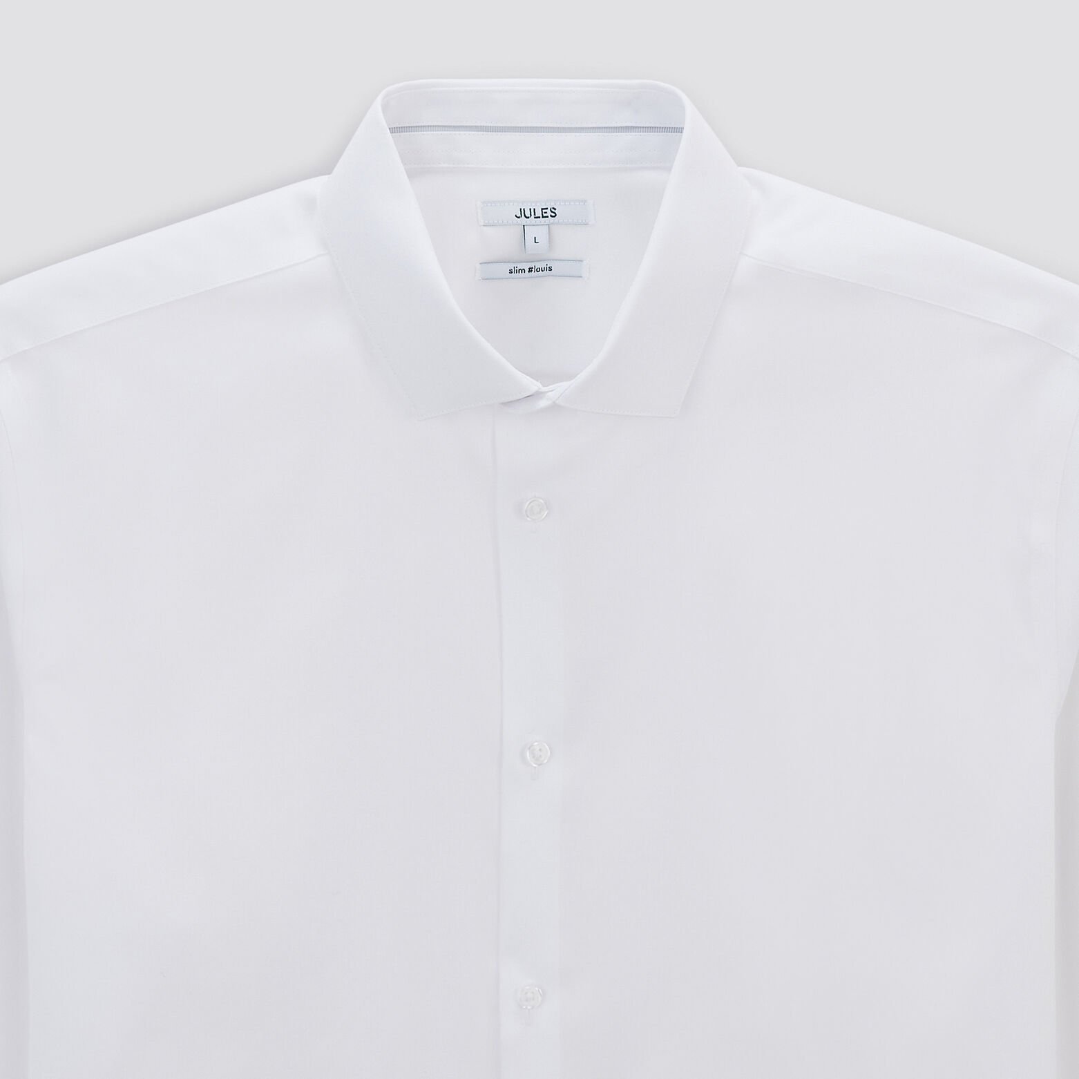 Chemise slim sans repassage unie coton Blanc