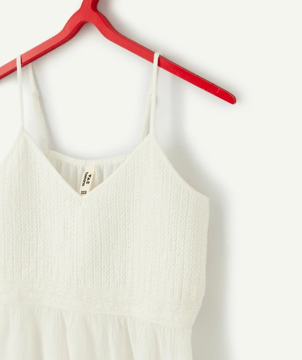 T-SHIRT À BRETELLES FILLE BLANC EN VISCOSE RESPONSABLE