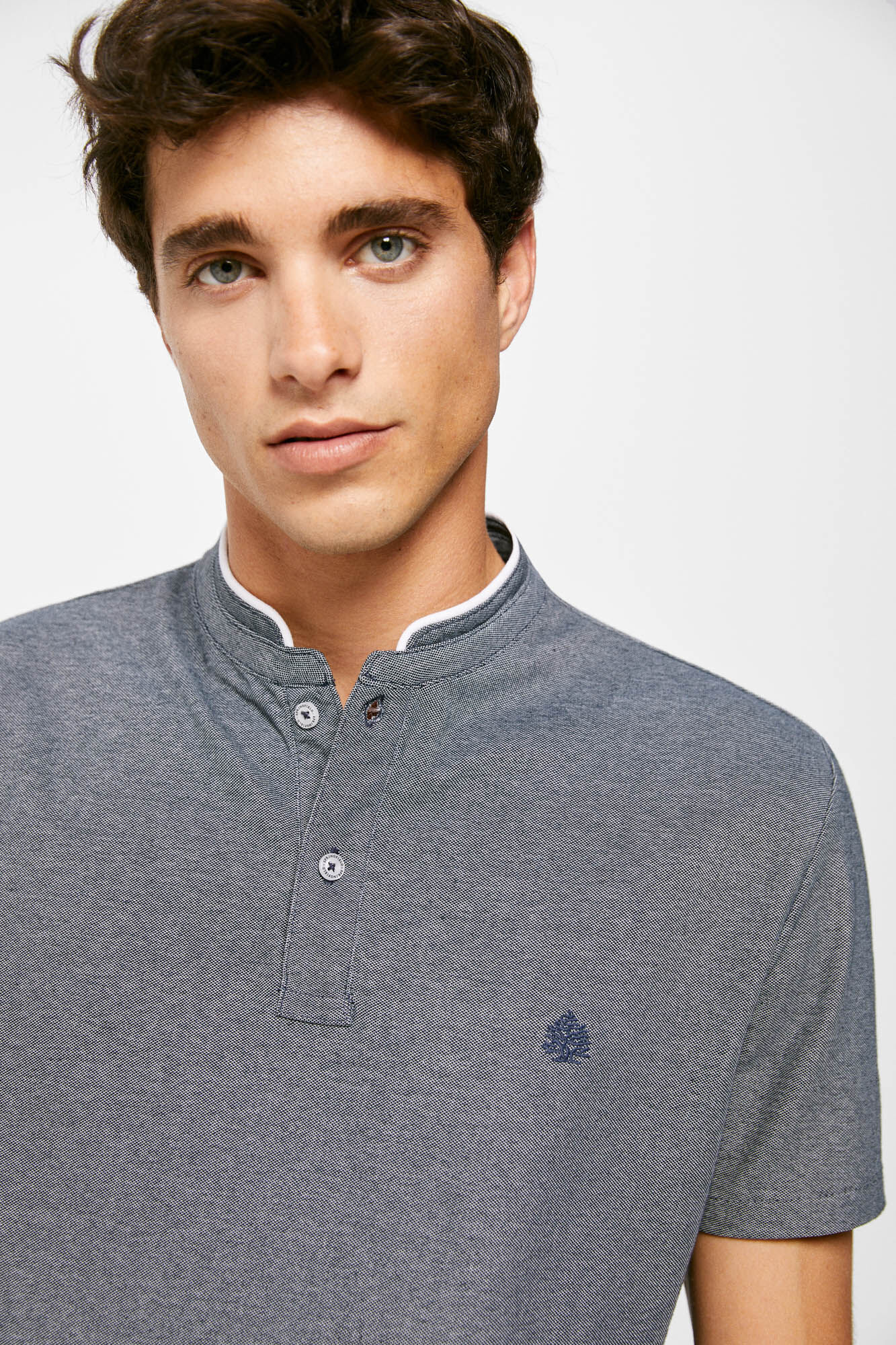 Polo Mao Oxford - Azul Escuro