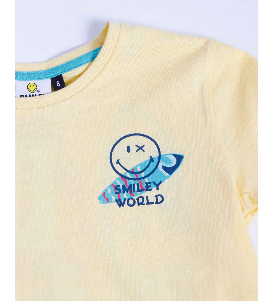 Pijama de manga curta Aznar Innova Ride The Wave amarelo