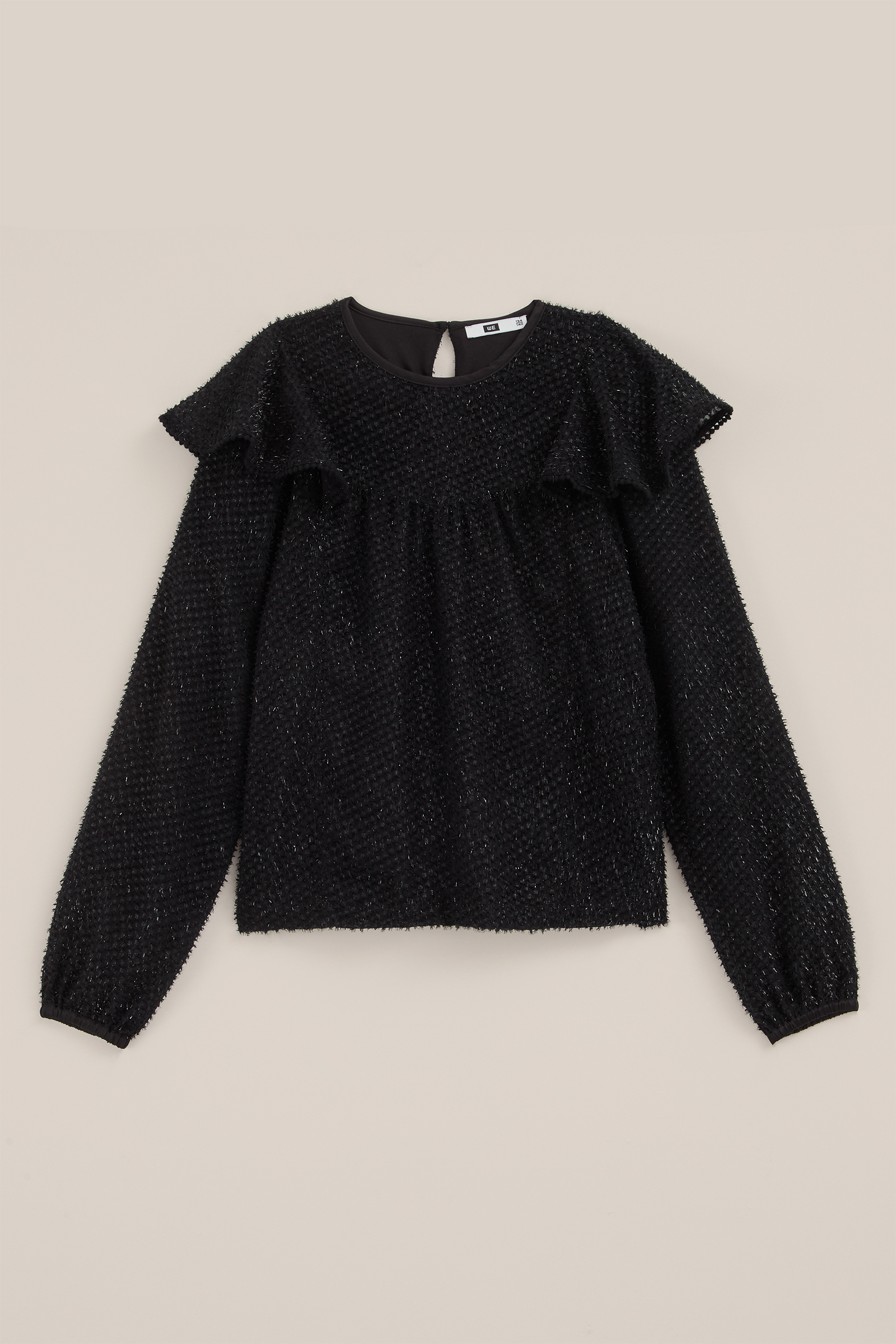 Meisjes blouse met structuur WE Fashion Zwart