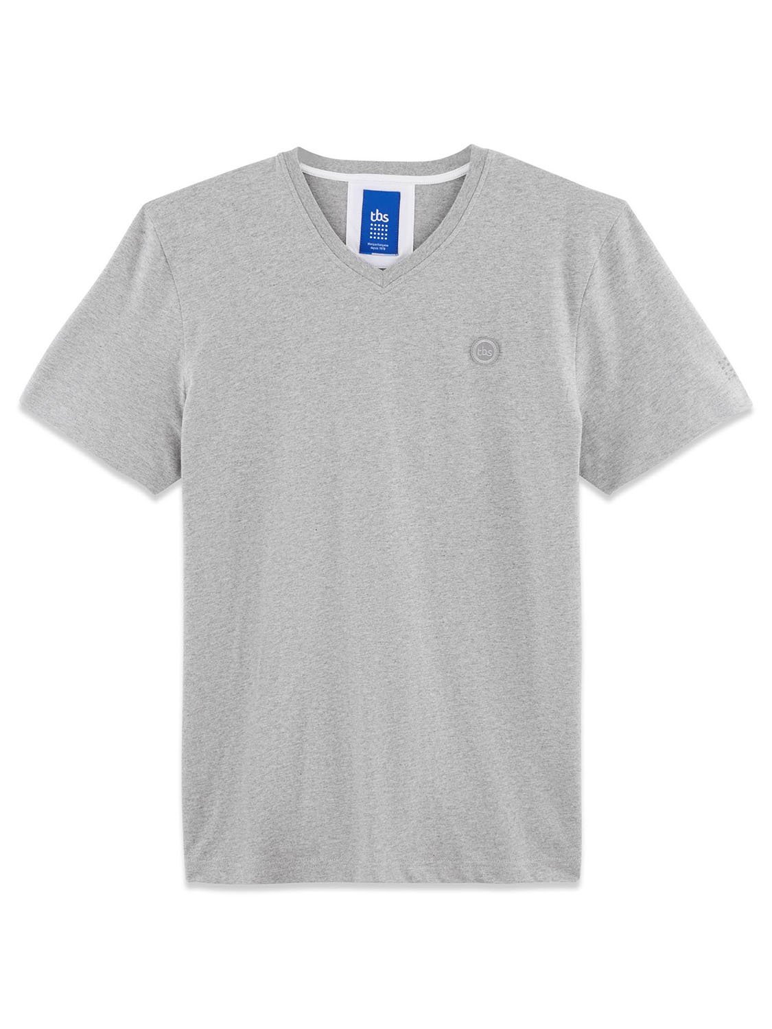 Tee-Shirt Homme Col V Coton Biologique Gris