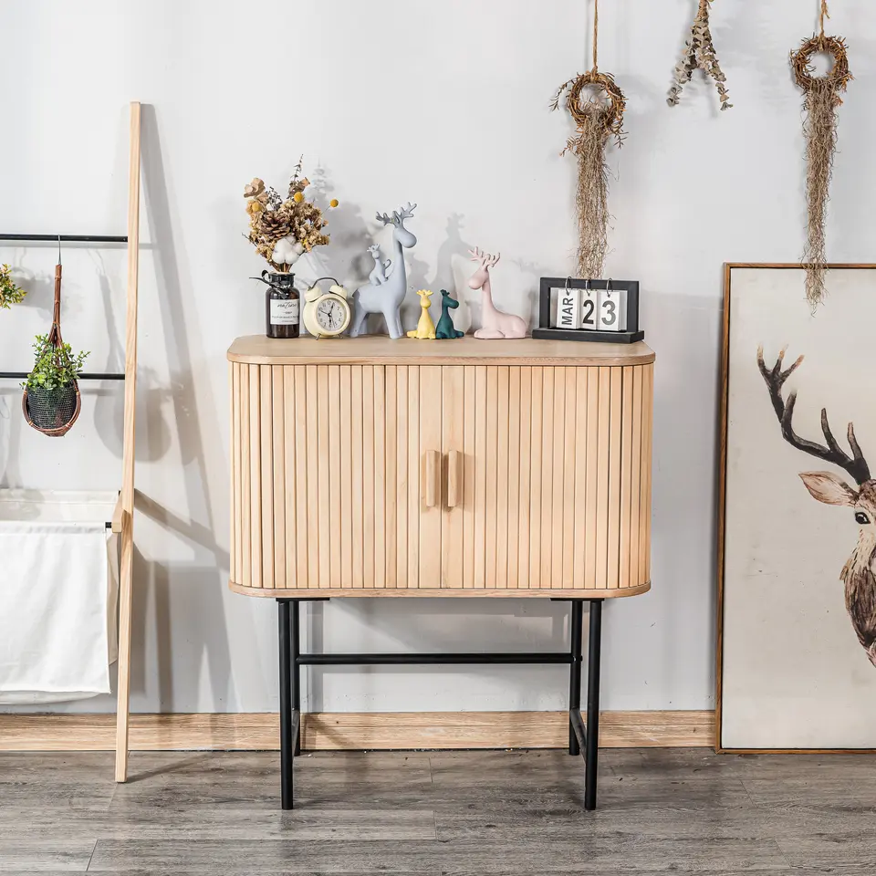 Buffet 2 deuren van hout en metaal
