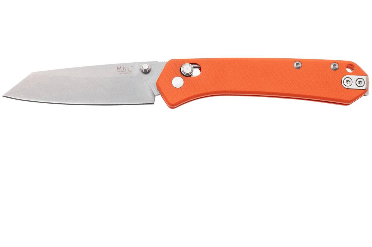 MKM Yipper YP-GOR Stonewashed MagnaCut, Orange G10 zakmes, Ben Petersen design