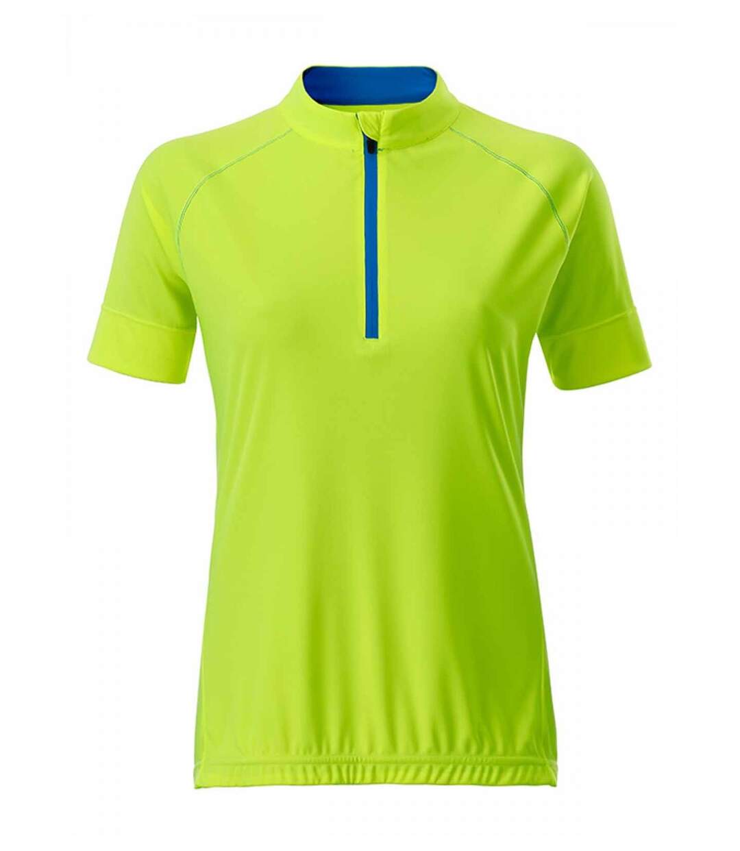maillot cycliste demi zip - FEMME - JN513 - jaune vif