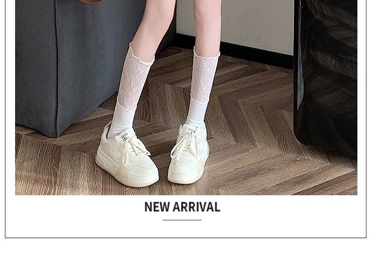 Horrysonie - Hoge taille geplooide mini A-lijn rok met effen mesh-paneel