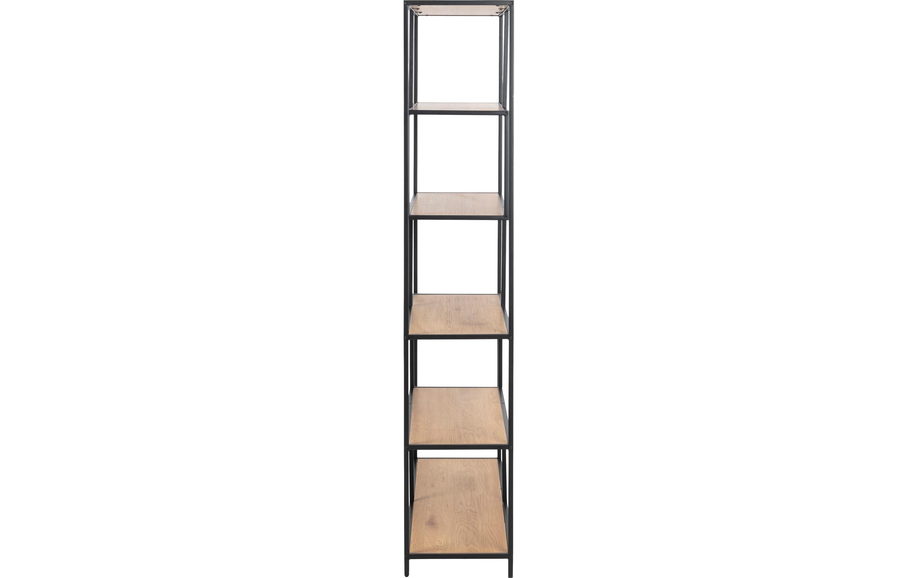 Regal Seaford 114 x 35 x 185 cm, Eiche/Schwarz<br>Bücherregal