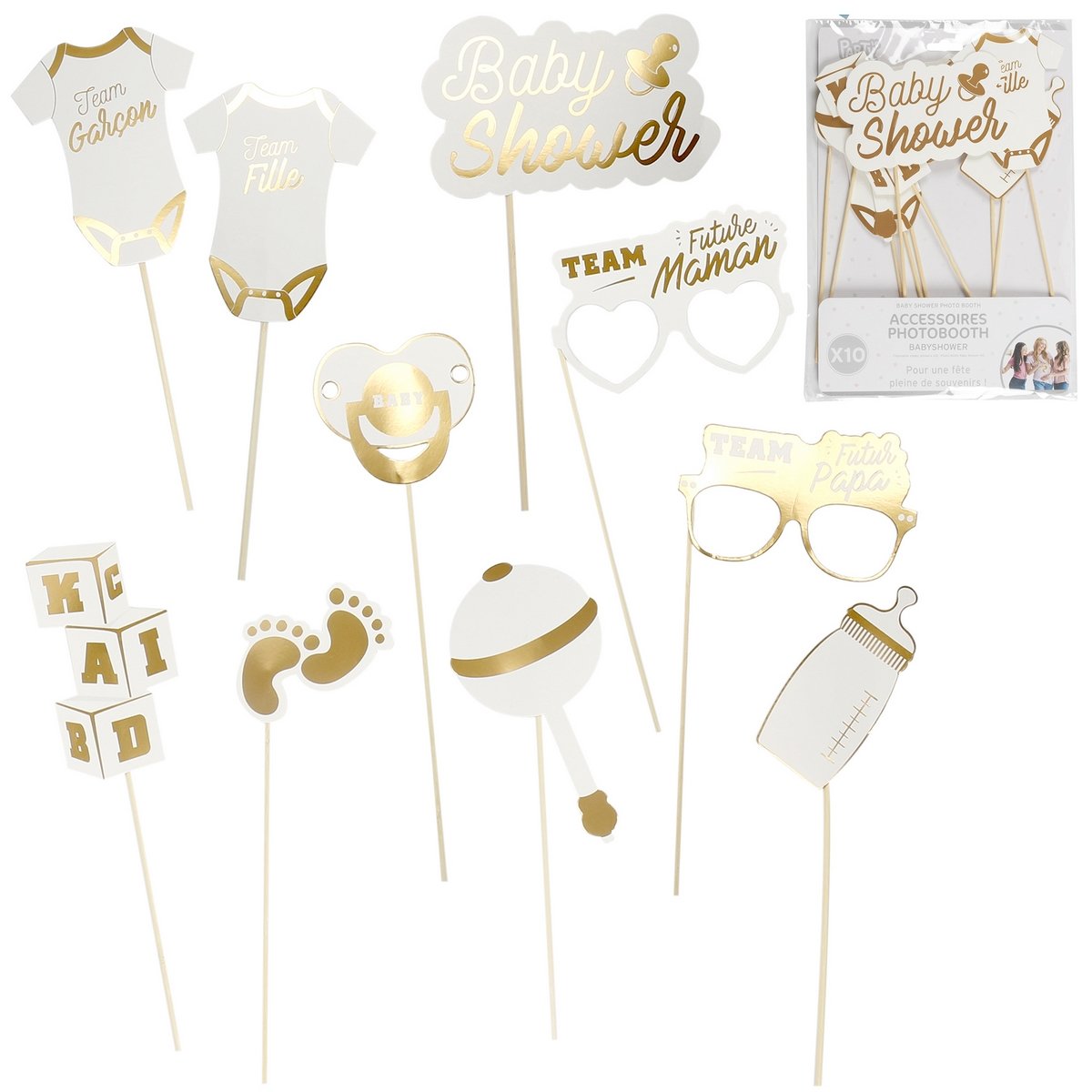 10 accessoires Photobooth Baby Shower