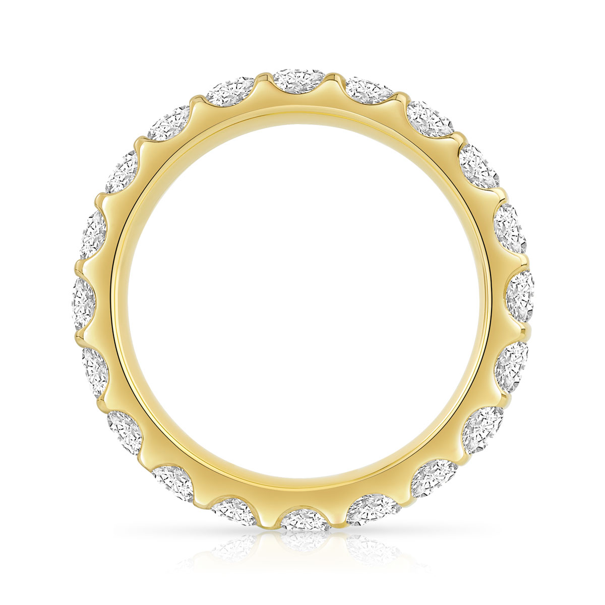 Alliance or 750 jaune diamants synthétiques total 2 carats