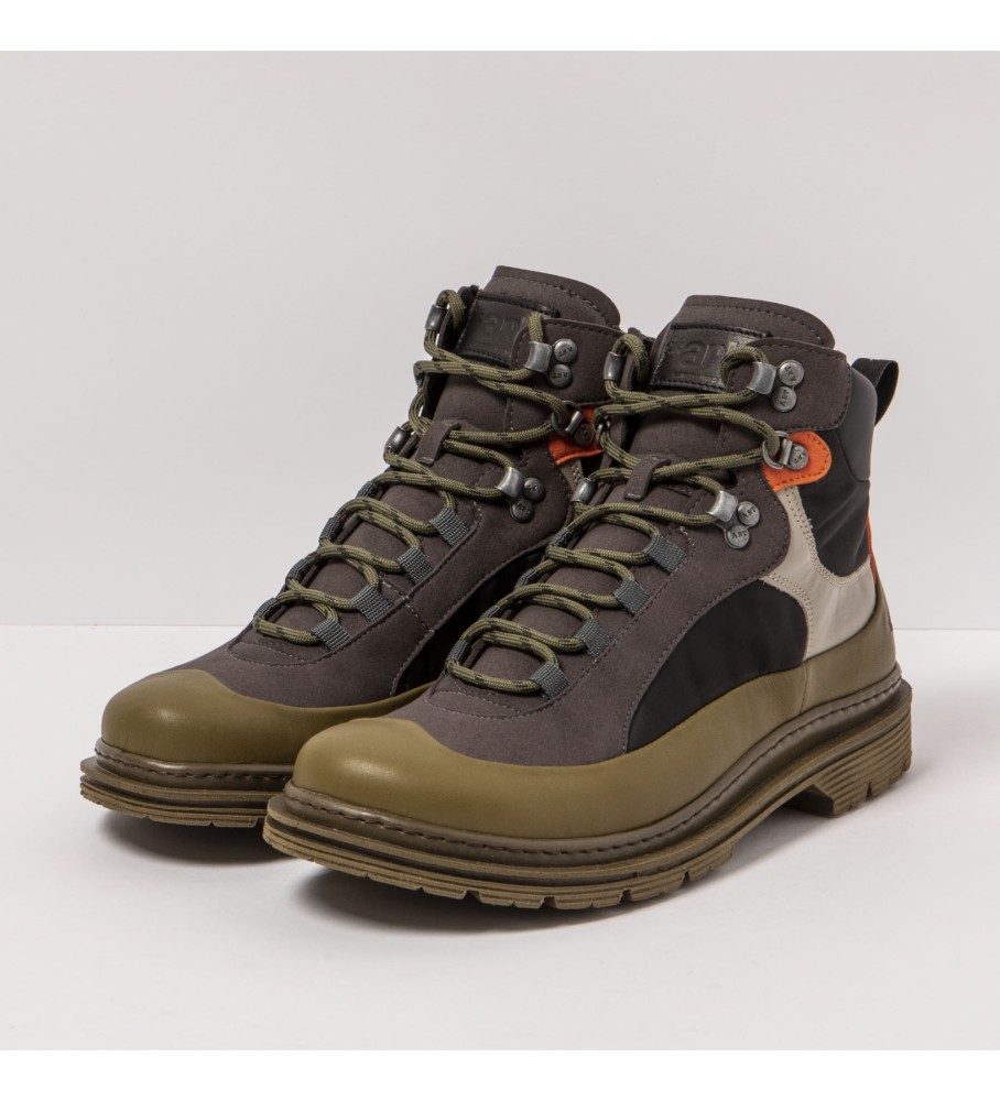 Botas de tornozelo de couro multicoloridas Art