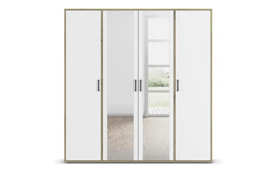 Drehtürenschrank Absetzung: Eiche Artisan 187 cm 4 Stück
