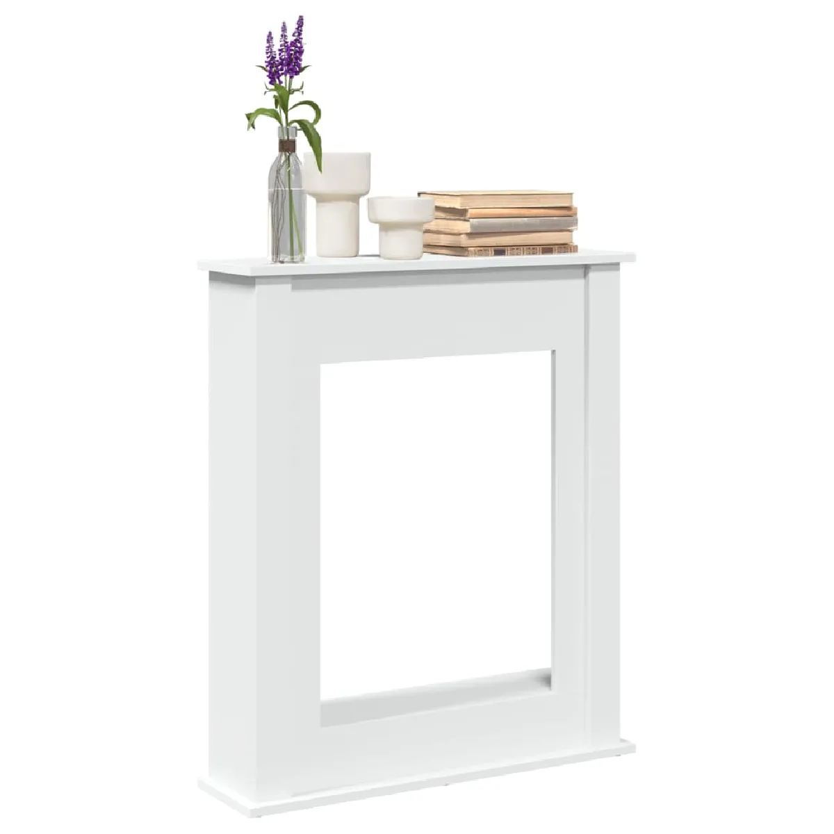 vidaXL Cadre de cheminée blanc 75x20x87,5 cm bois d'ingénierie
