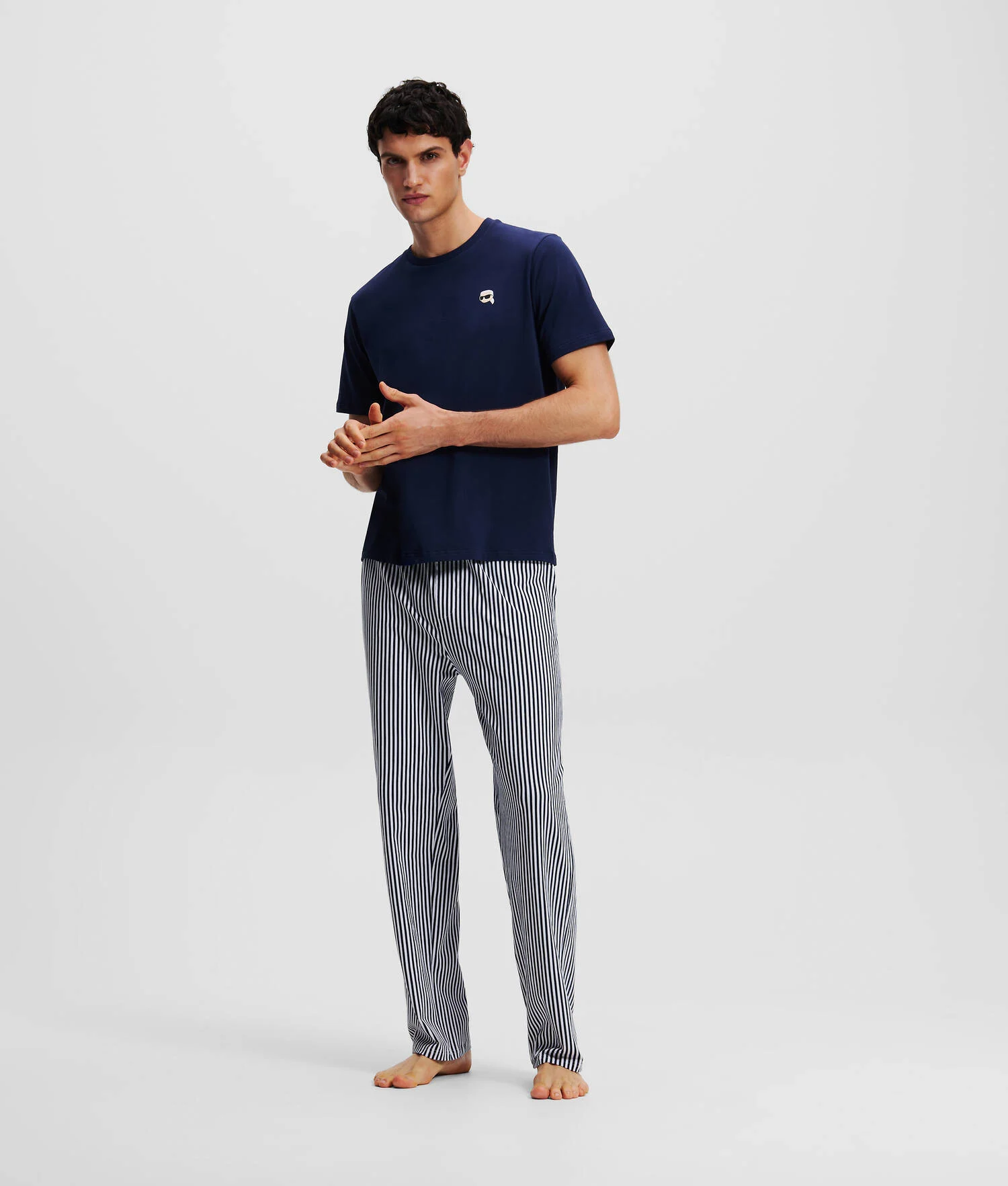 ENSEMBLE PYJAMA RAYÉ IKON - Rayures noir-iris-blanc