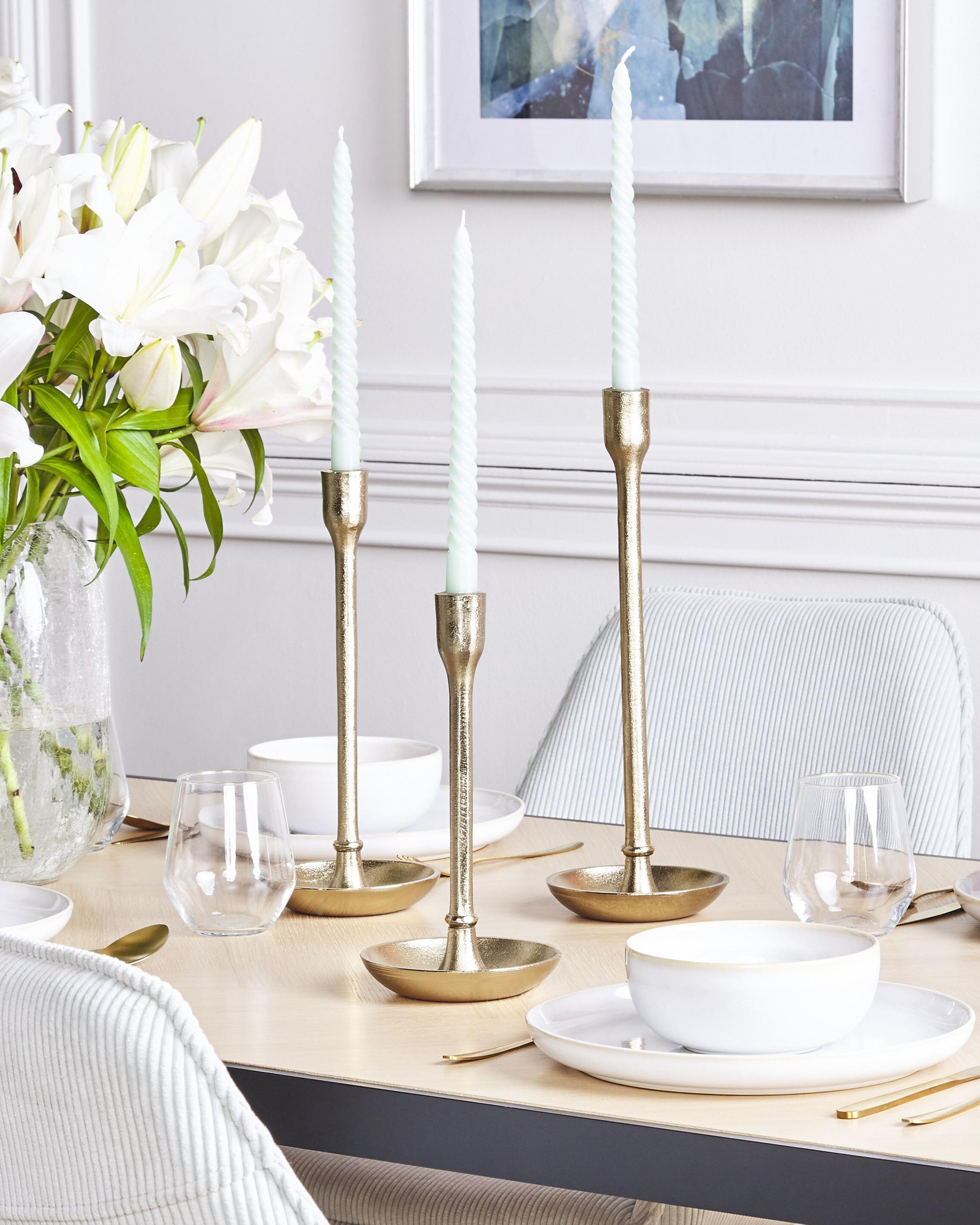Set van 3 kaarshouders LIWUNG Metaal 27/33/38 cm Goud