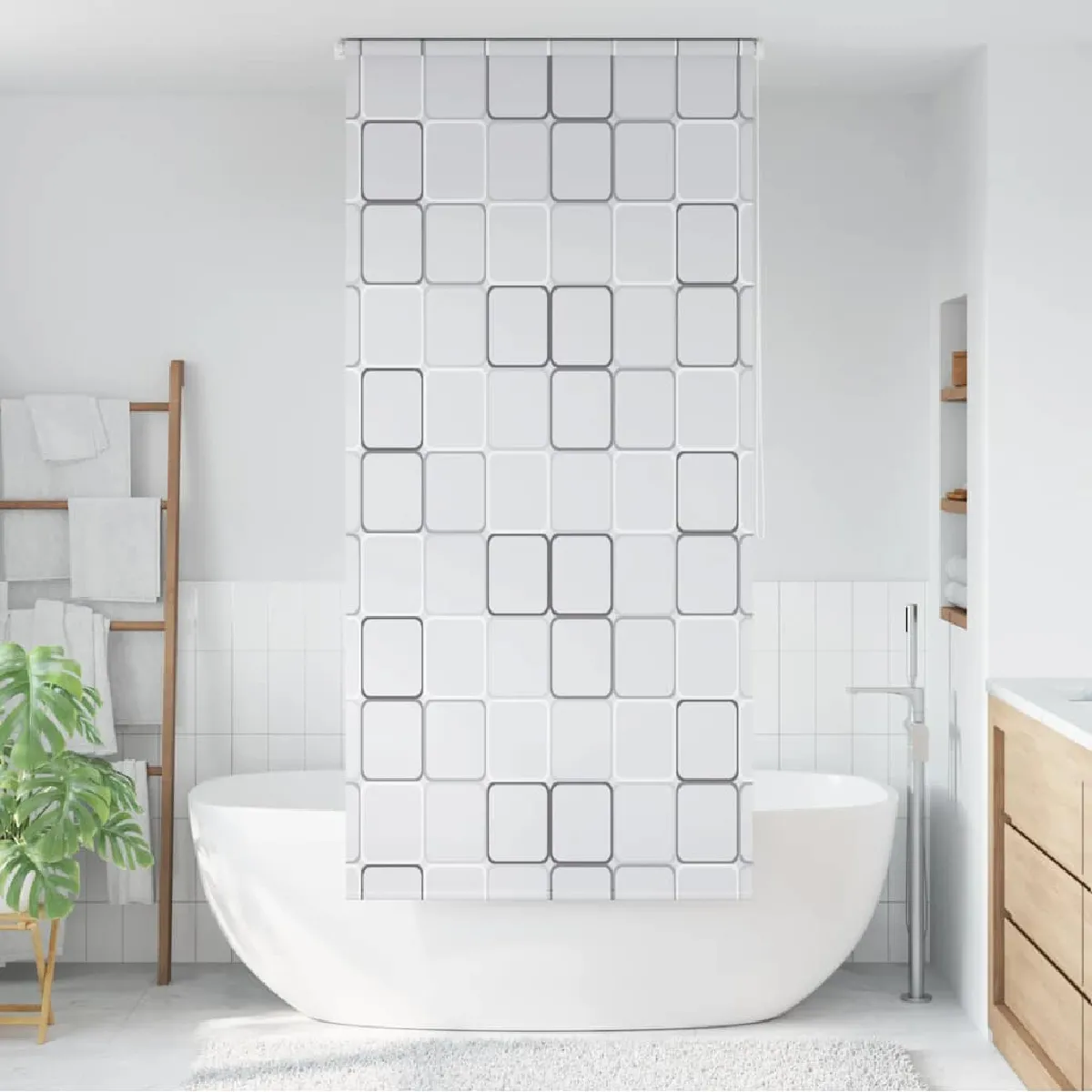 VidaXL - Store roulant de douche - 80x240 cm - Carré