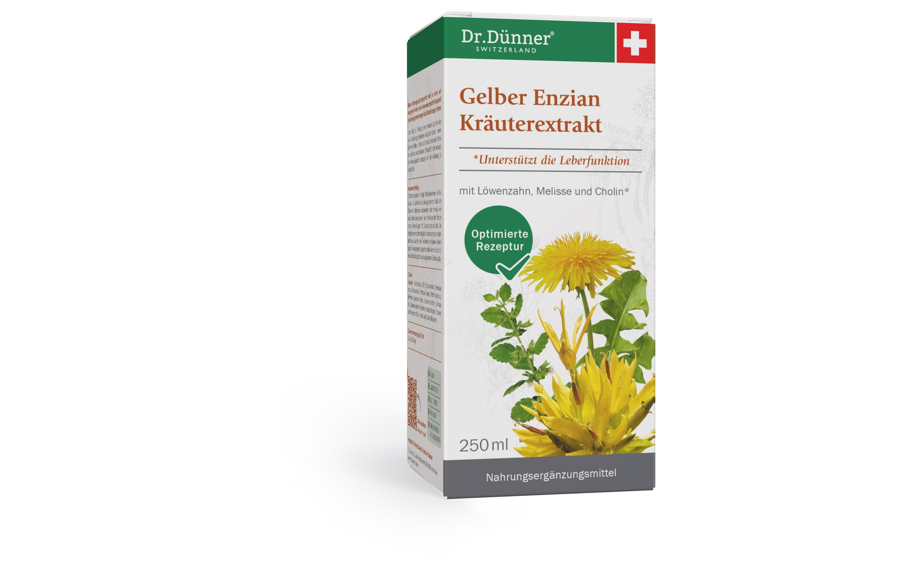 Gelber Enzian Kräuterextrakt 250 mlEnzian Kräutersaft zur Erhaltung einer normalen Leberfunktion