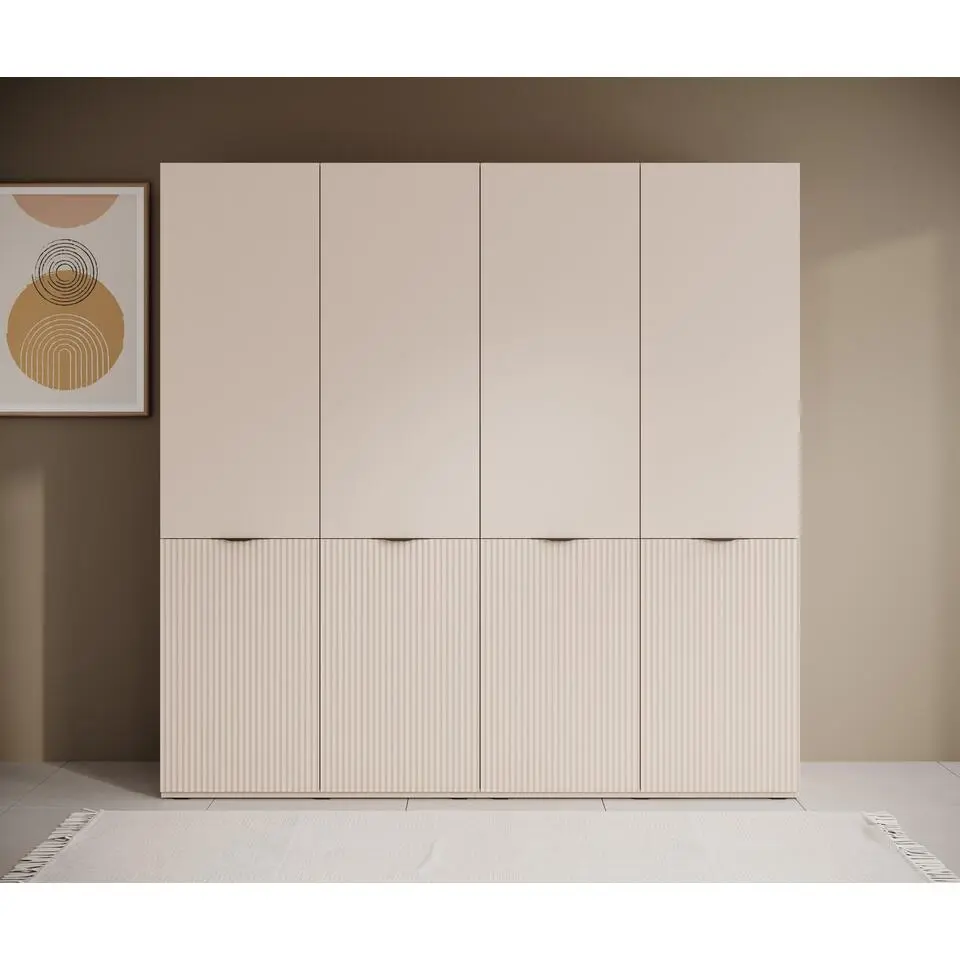 Meubella - Kledingkast Shelton - Beige - 202 cm