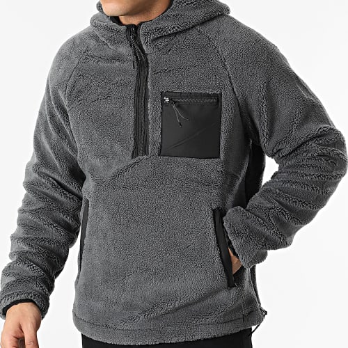 Veste Col Zippé Capuche Polaire 242 Gris